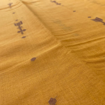 Fanta Orange Butta Jamdani Cotton Fabric