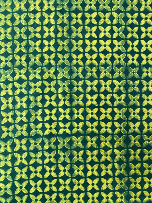Green Akola HandBlock Printed Cotton Fabric