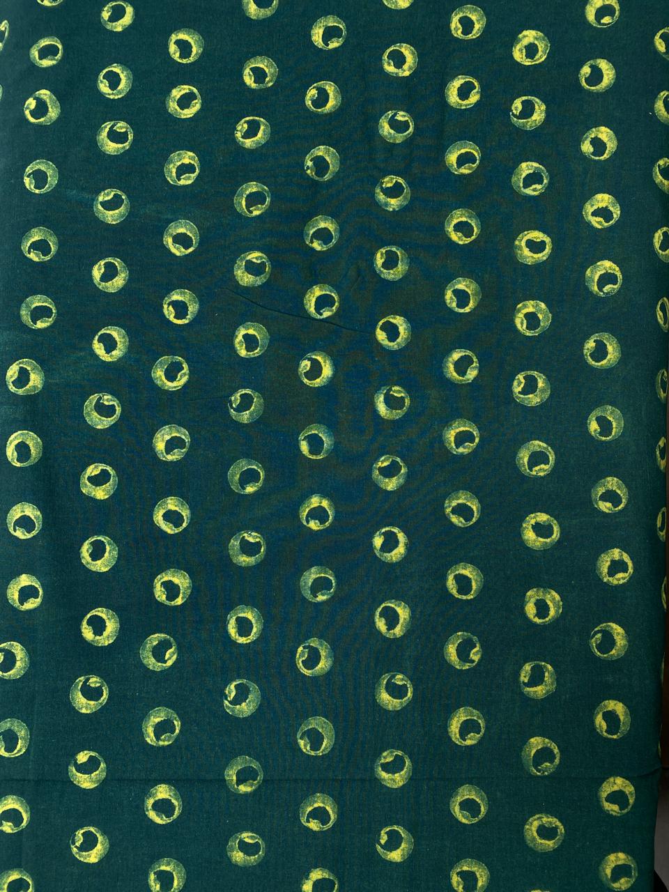 Green Akola HandBlock Printed Cotton Fabric