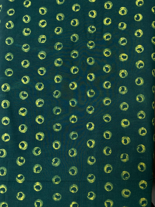 Green Akola HandBlock Printed Cotton Fabric