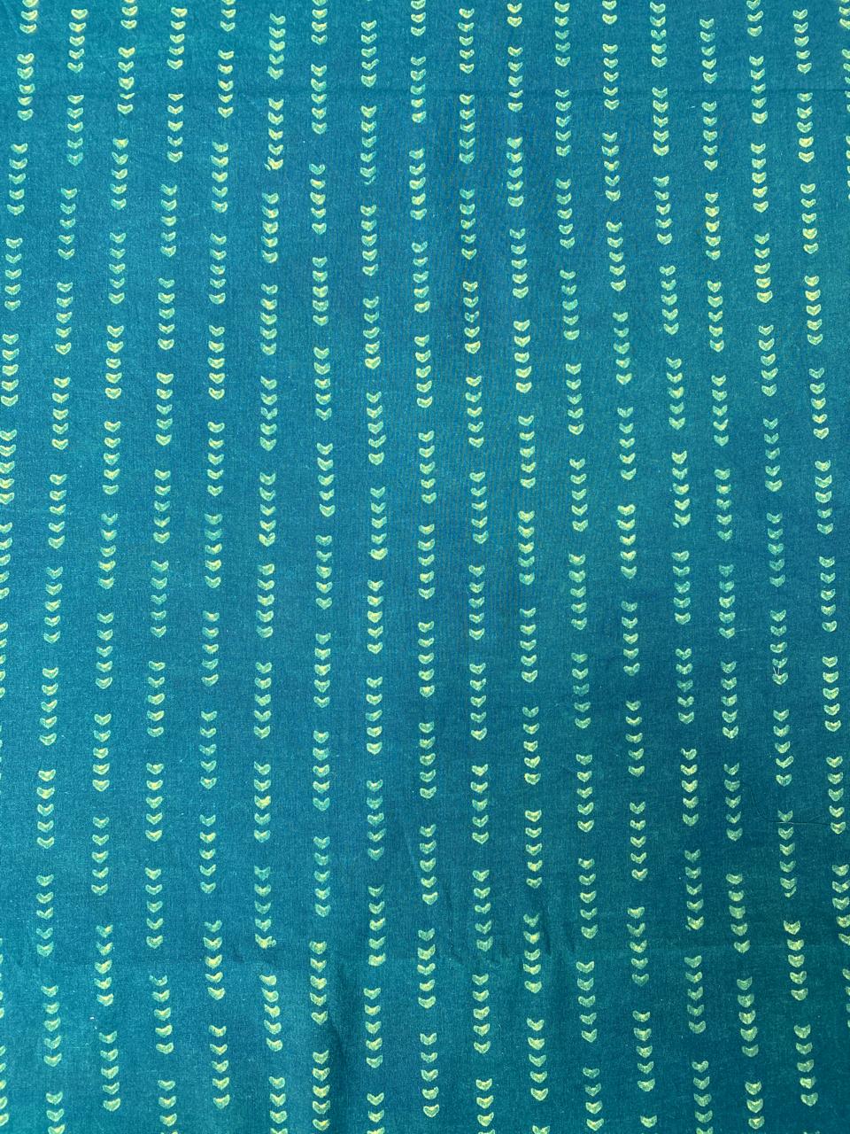 Green Akola HandBlock Printed Cotton Fabric