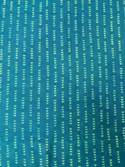 Green Akola HandBlock Printed Cotton Fabric