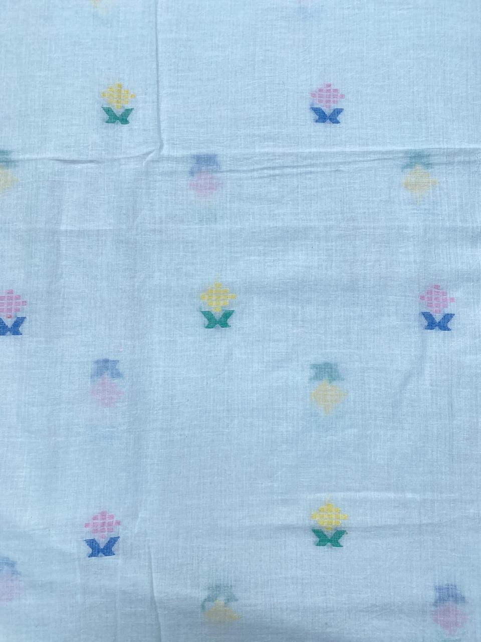 Off White Butta Jamdani Cotton Fabric