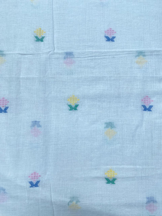 Off White Butta Jamdani Cotton Fabric