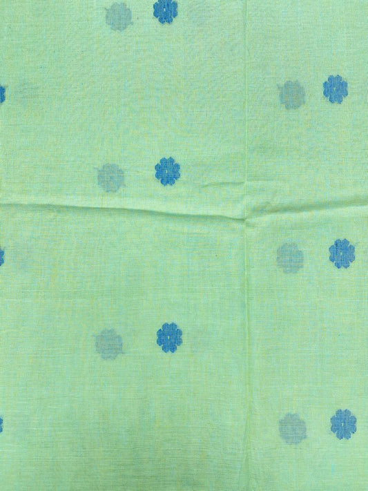 Green Blue Butta Jamdani Cotton Fabric