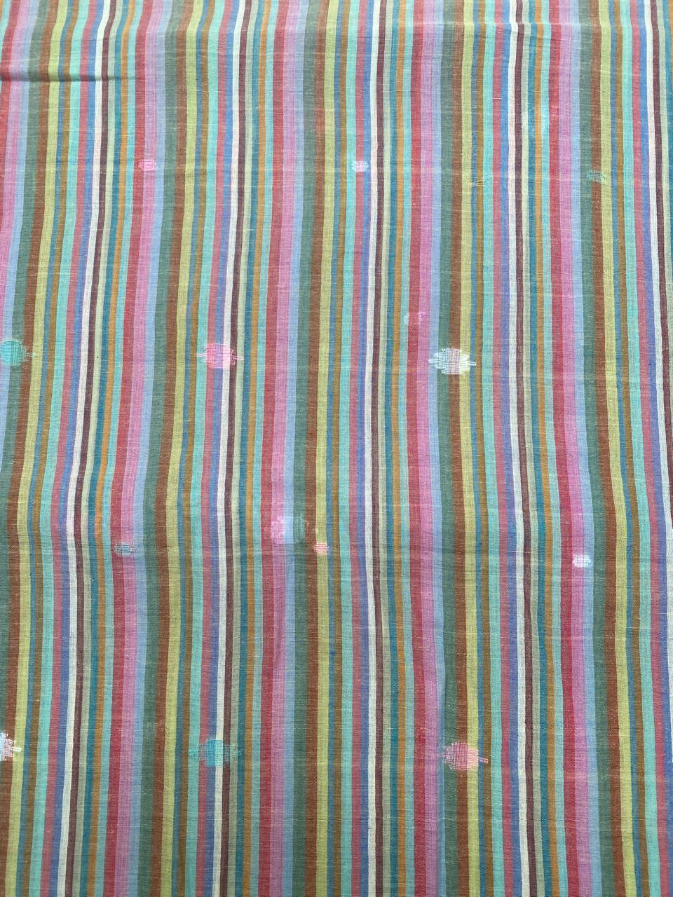 Multi Colour Line Butta Jamdani Cotton Fabric