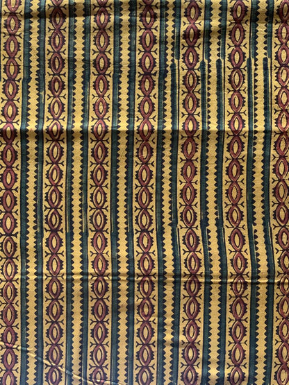 Natural Dye Turmeric Yellow Ajrakh Cotton Fabric