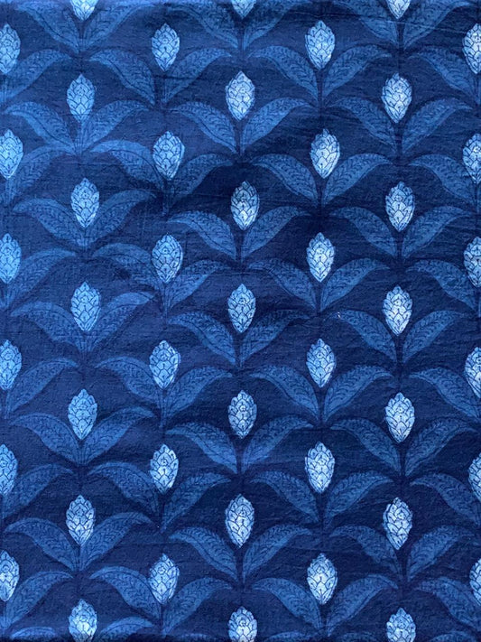 Dabu Indigo Natural Dye Handblock Printed Fabric