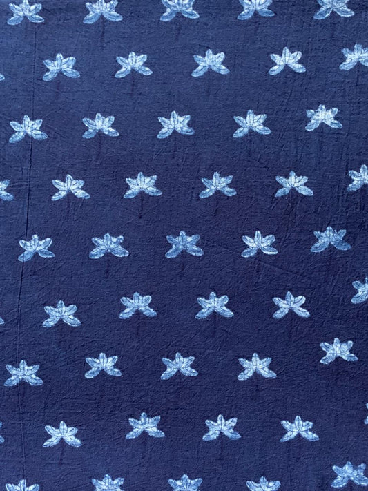 Dabu Indigo Natural Dye Handblock Printed Fabric