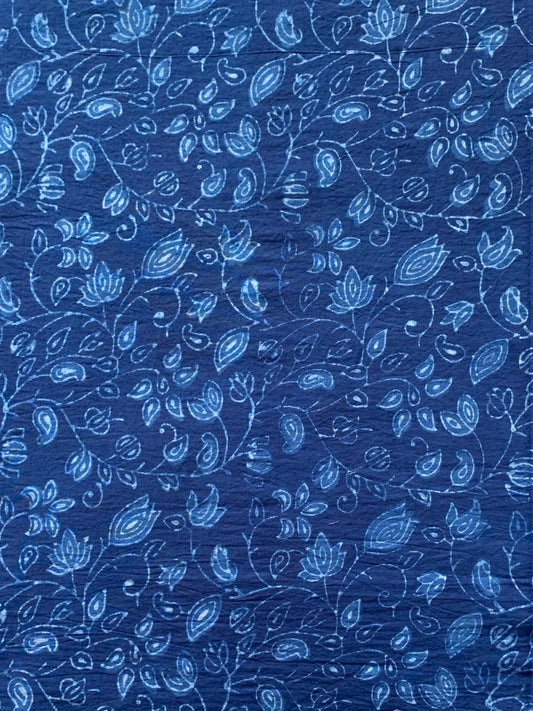 Dabu Indigo Natural Dye Handblock Printed Fabric