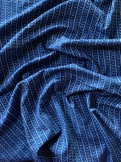 Dabu Indigo Natural Dye Handblock Printed Fabric
