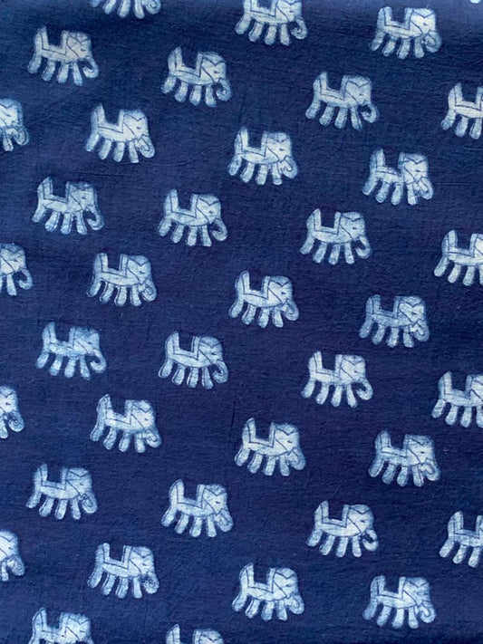 Dabu Indigo Natural Dye Handblock Printed Fabric