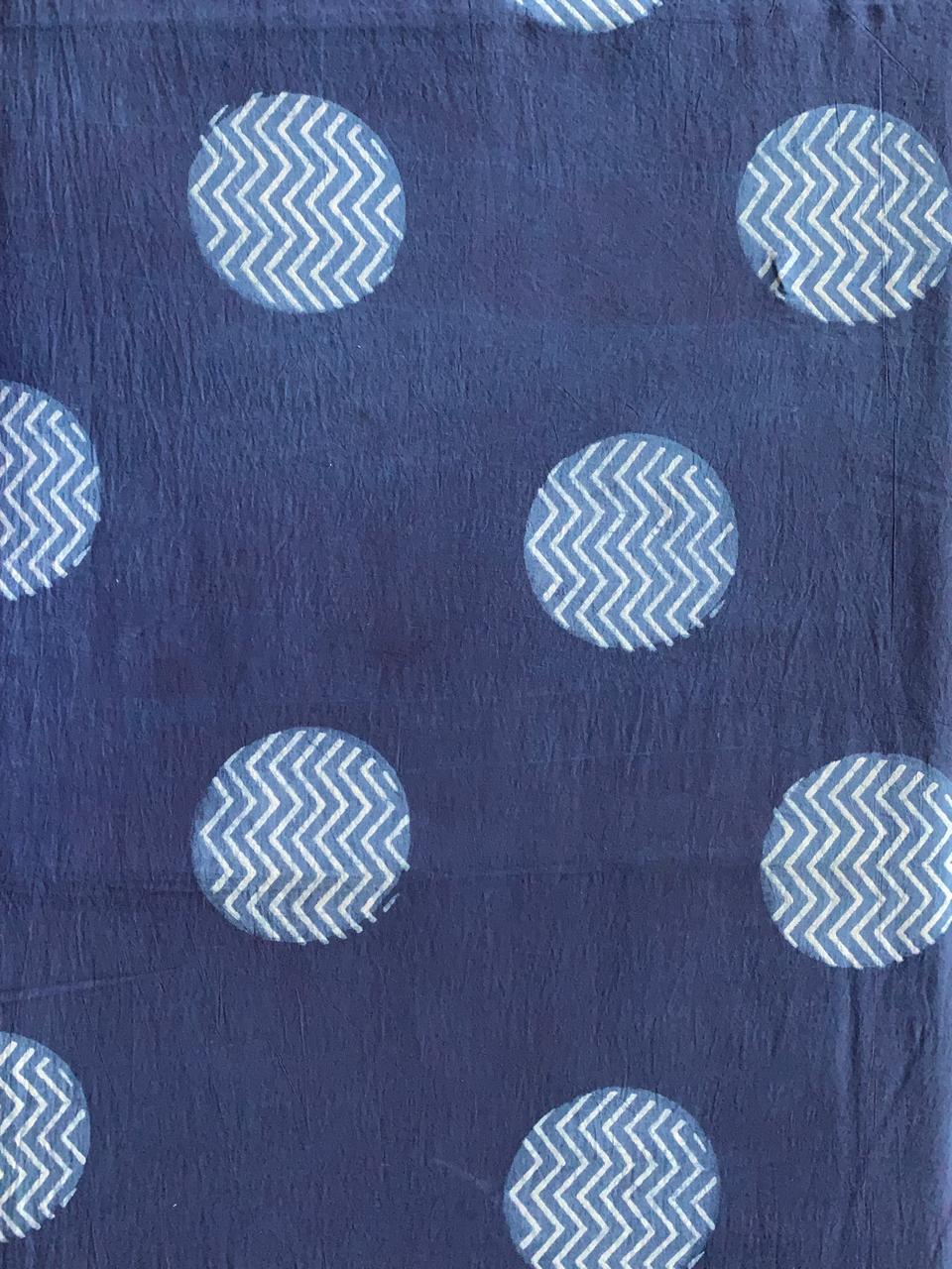 Dabu Indigo Natural Dye Handblock Printed Fabric