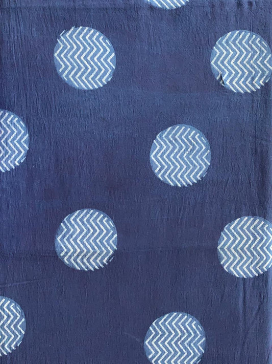 Dabu Indigo Natural Dye Handblock Printed Fabric