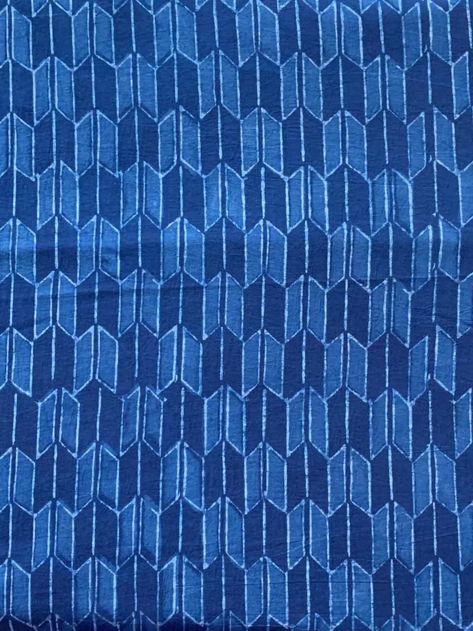 Dabu Indigo Natural Dye Handblock Printed Fabric