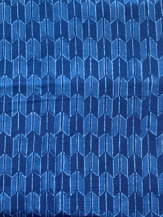 Dabu Indigo Natural Dye Handblock Printed Fabric