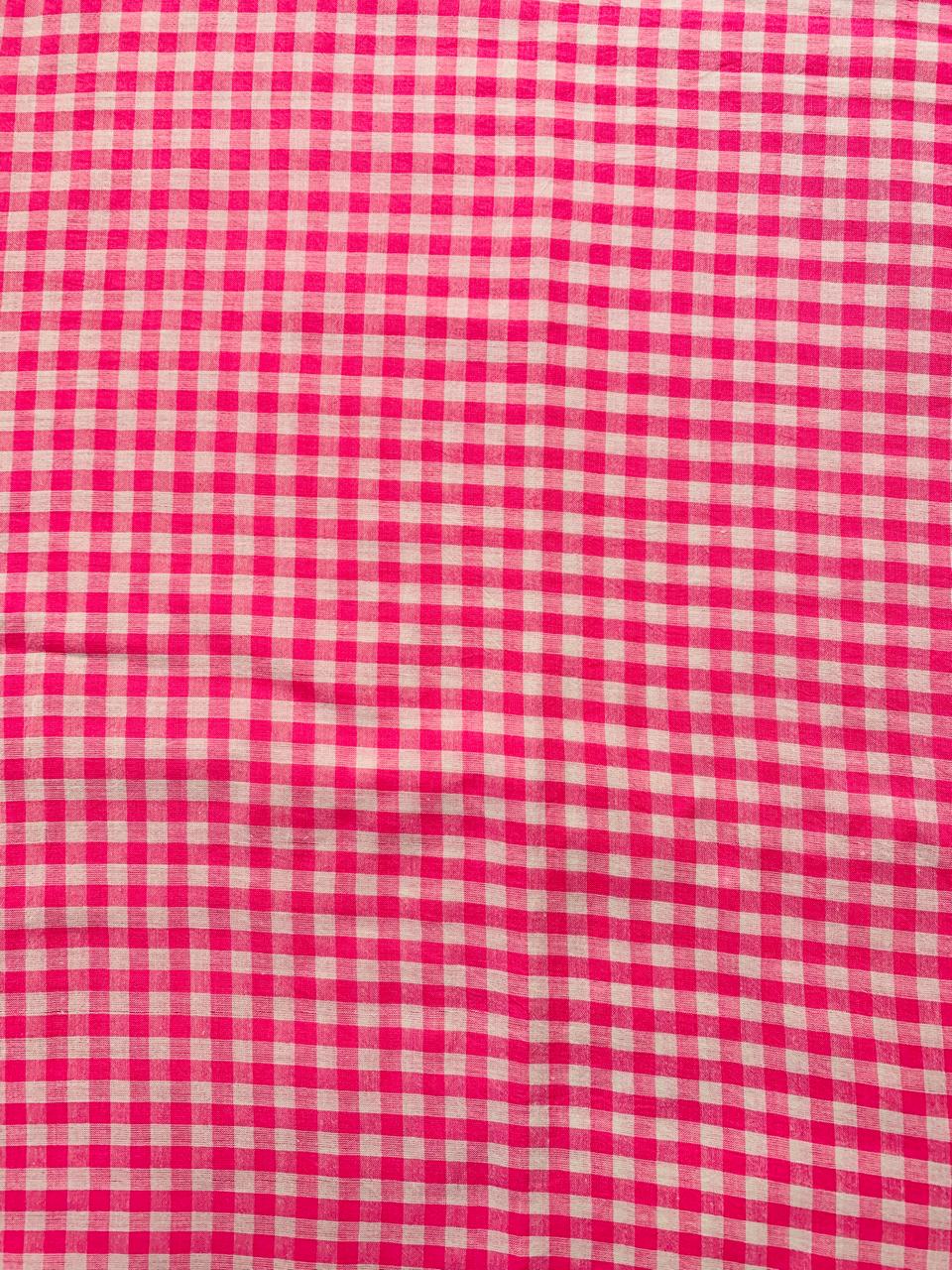 PINK AND WHITE HANDLOOM COTTON FABRIC