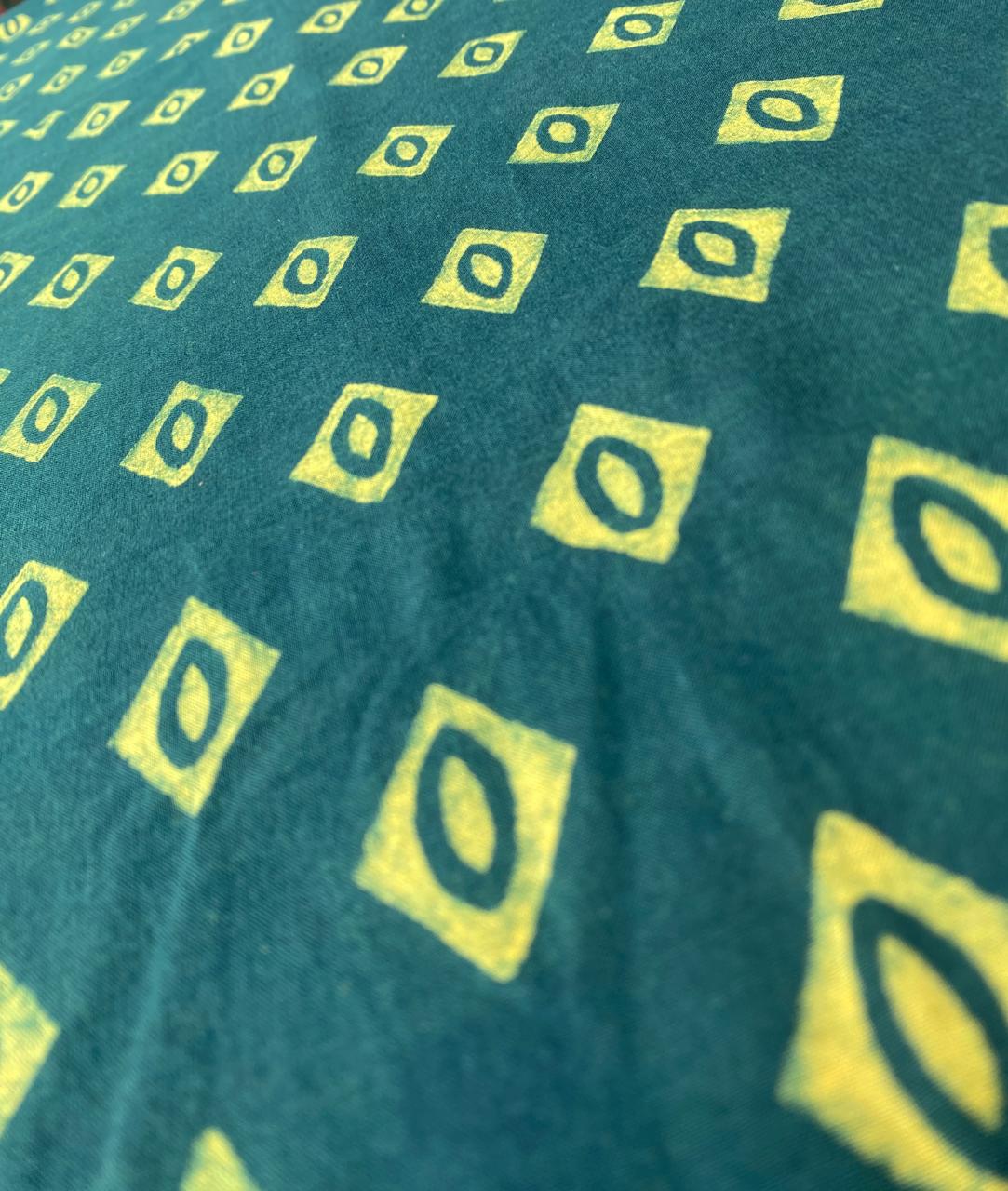 Green Akola HandBlock Printed Cotton Fabric