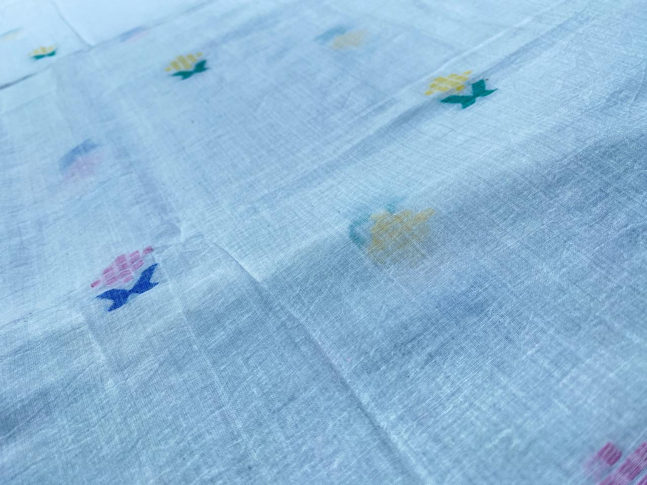 Off White Butta Jamdani Cotton Fabric