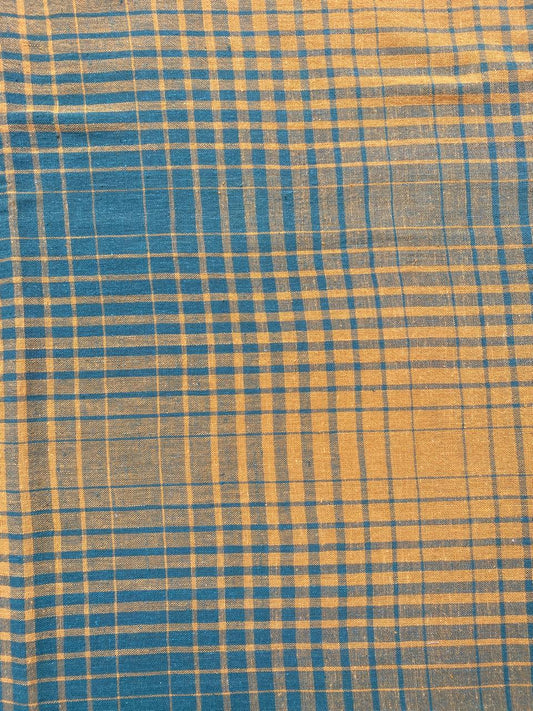 Orange Green Radiation Line Kala Cotton Fabric
