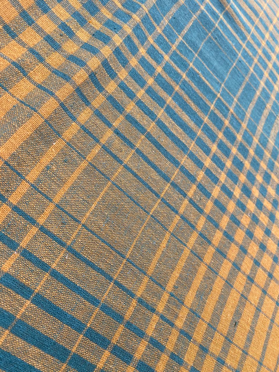 Orange Green Radiation Line Kala Cotton Fabric