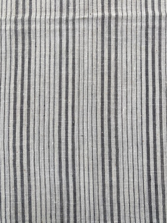 Beige Natural Dye Black LIne Kala Cotton Fabric