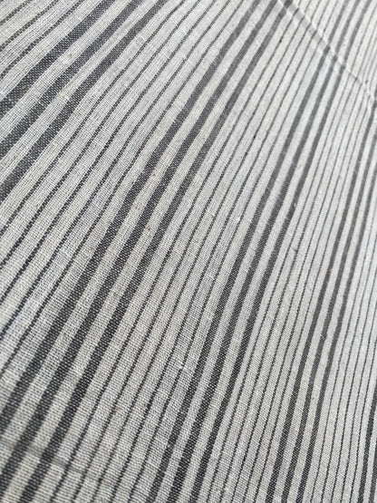 Beige Natural Dye Black LIne Kala Cotton Fabric