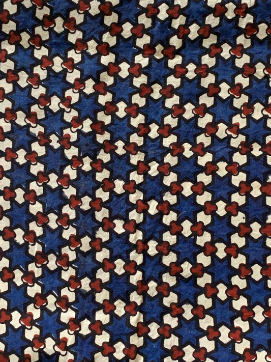 Modal Silk Ajrakh Fabric