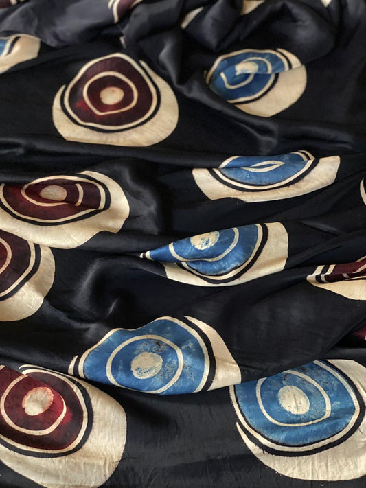 Modal Silk Ajrakh Fabric