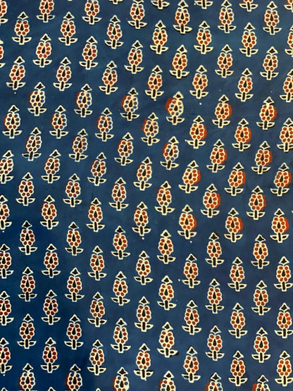 Modal Silk Ajrakh Fabric