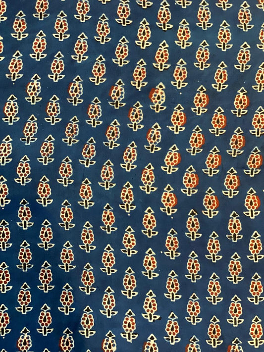 Modal Silk Ajrakh Fabric