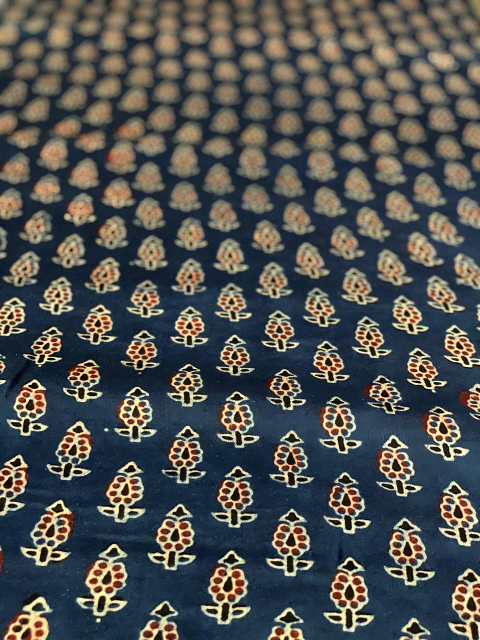 Modal Silk Ajrakh Fabric