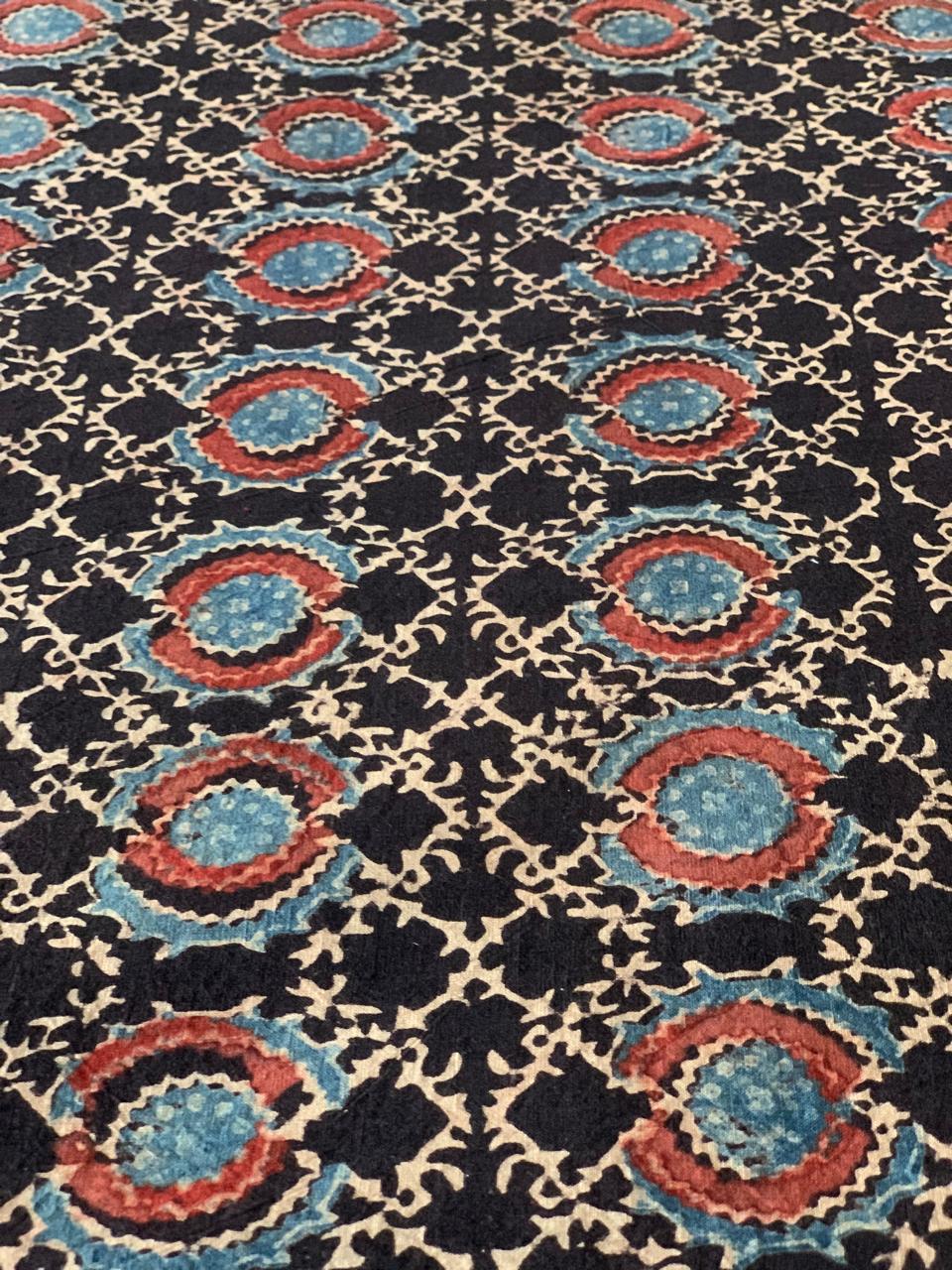 Natural Dye Black Handblock Ajrakh Cotton Fabric