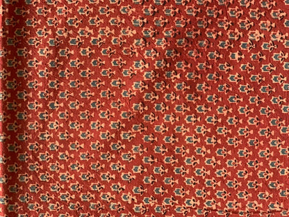 Natural Dye Red Handblock Ajrakh Cotton Fabric