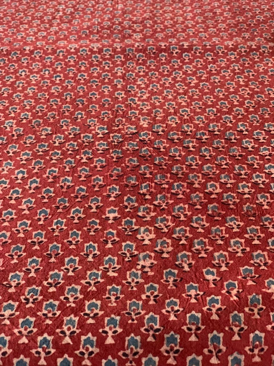 Natural Dye Red Handblock Ajrakh Cotton Fabric
