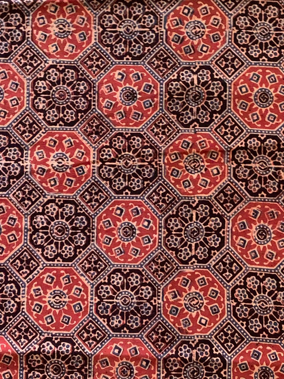 Natural Dye Handblock Ajrakh Cotton Fabric