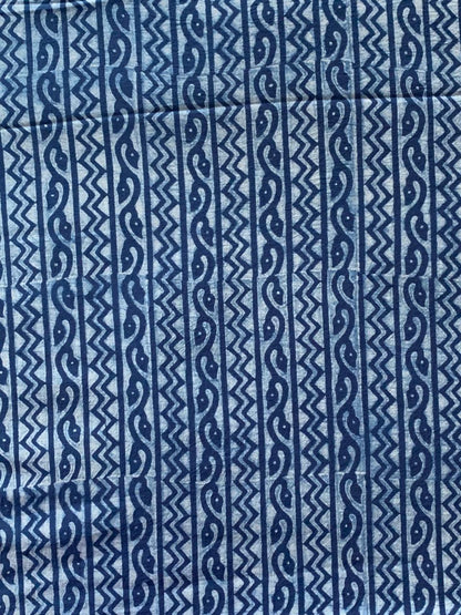 Dabu Indigo Natural Dye Handblock Printed Fabric