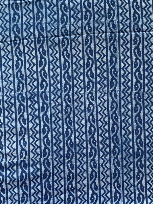 Dabu Indigo Natural Dye Handblock Printed Fabric