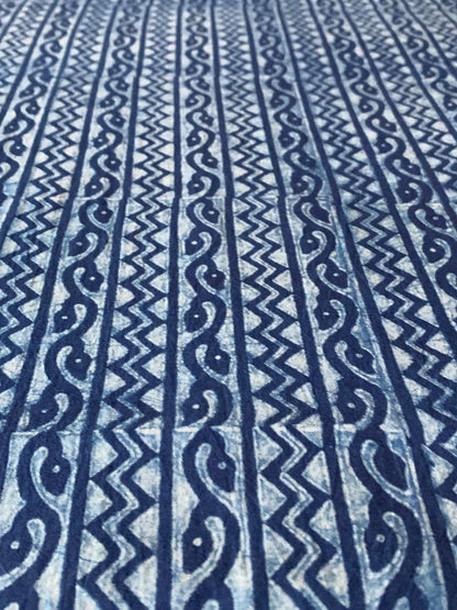 Dabu Indigo Natural Dye Handblock Printed Fabric