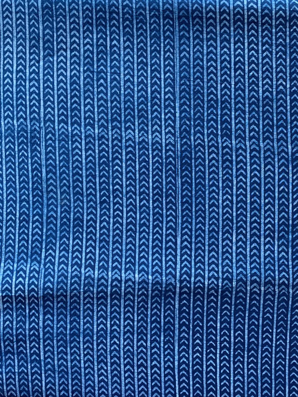 Dabu Indigo Natural Dye Handblock Printed Fabric