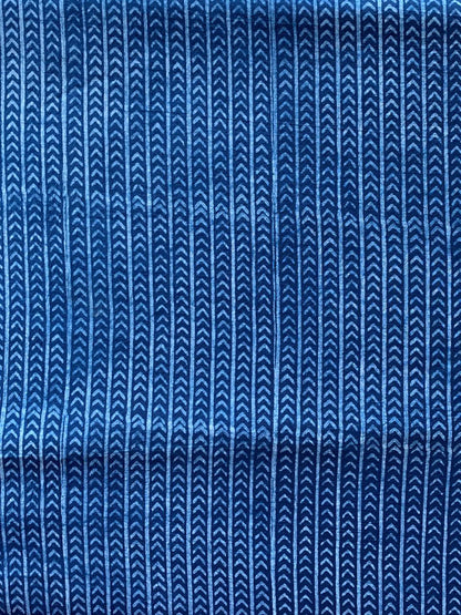Dabu Indigo Natural Dye Handblock Printed Fabric