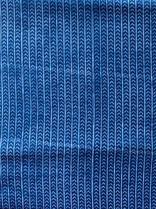 Dabu Indigo Natural Dye Handblock Printed Fabric
