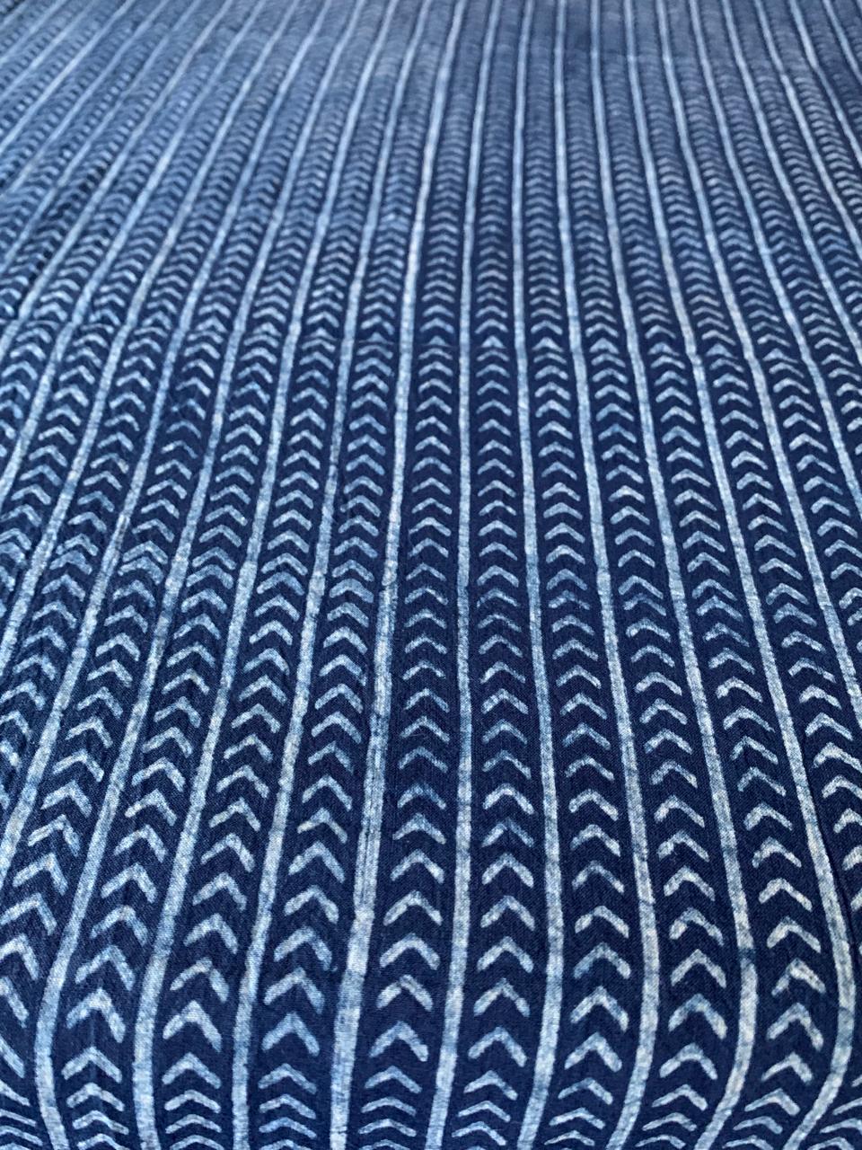 Dabu Indigo Natural Dye Handblock Printed Cotton Fabric