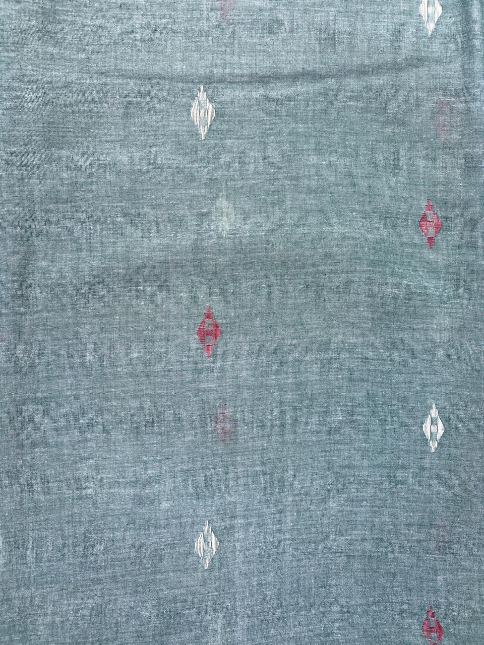 Gray Small Butti Handloom Cotton Jamdani Fabric