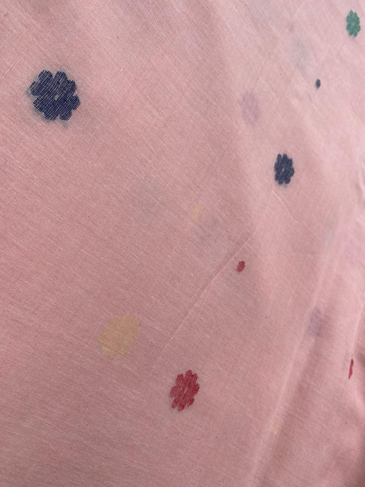 Pitch Pink Handloom Cotton Butti Jamdani