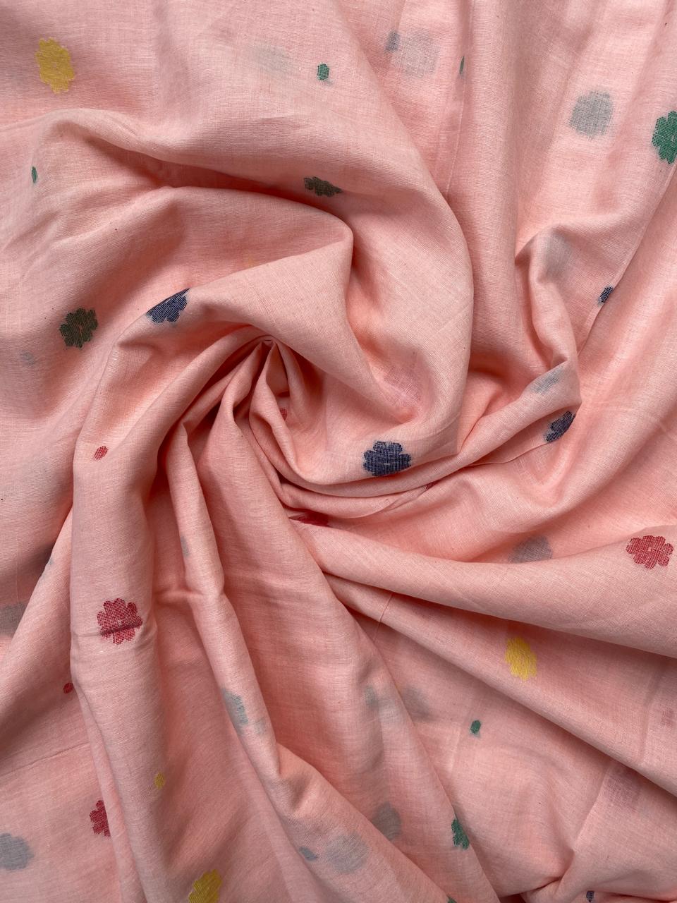 Pitch Pink Handloom Cotton Butti Jamdani