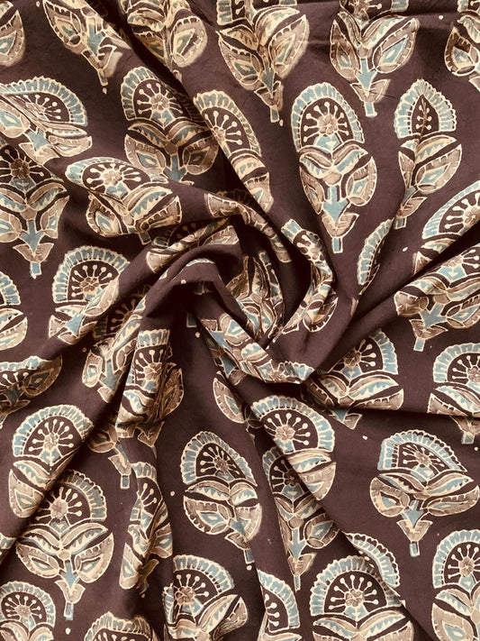 Ajrakh Cotton Handblock Printed Natural Dye Fabric