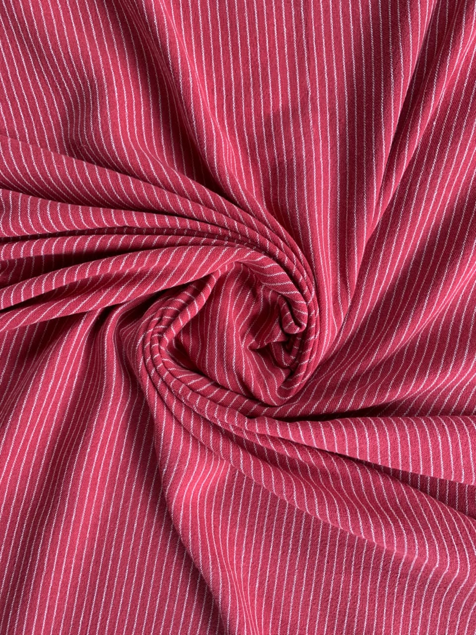 Pink Stripe Handloom Kala Cotton Fabric