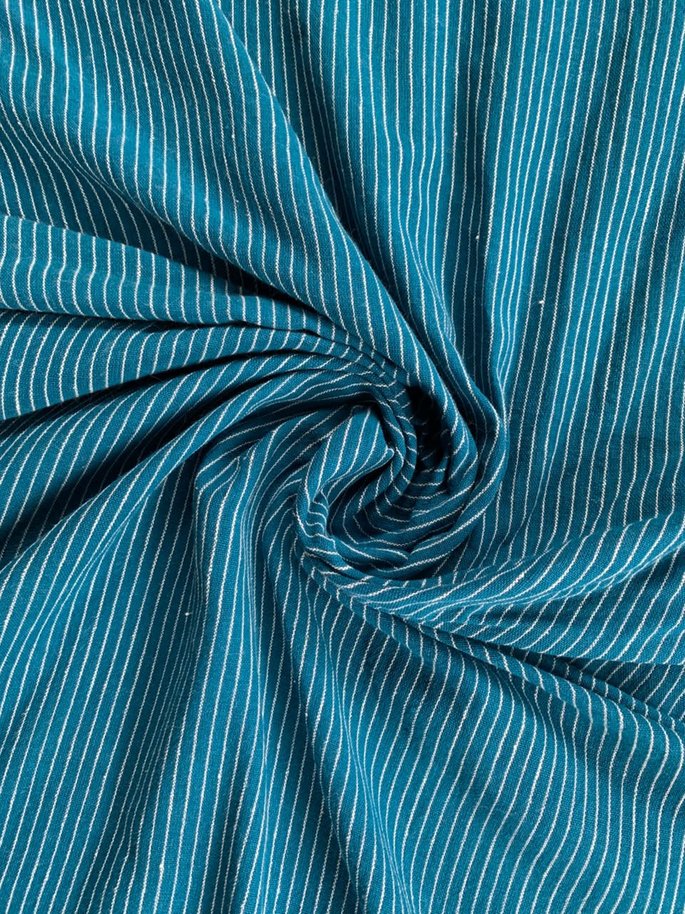 Indigo Stripe Handloom Kala Cotton Fabric