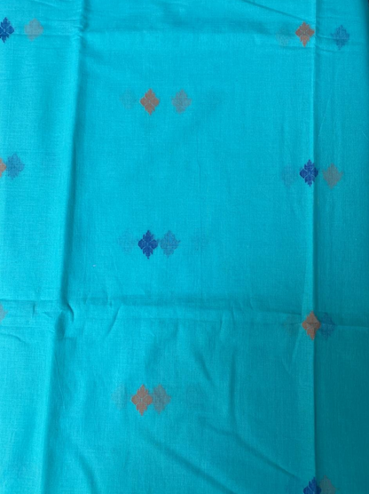 Blue Butta Jamdani Cotton Fabric